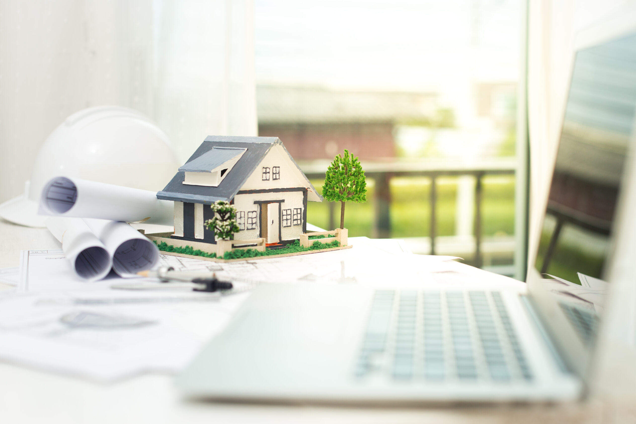 Home Construction Concept With Engineering Tools Scaled